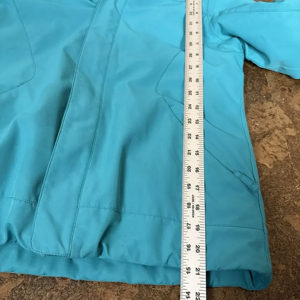 Obermeyer Girls/Teen Ski Sara Jacket Sz L Teal Hooded Winter Tactical Insulated
